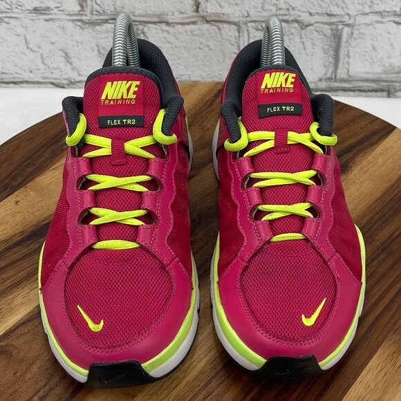 Nike Training Flex TR2 Womens 8 Pink Green Running Sneakers 511332-632 - Picture 9 of 14